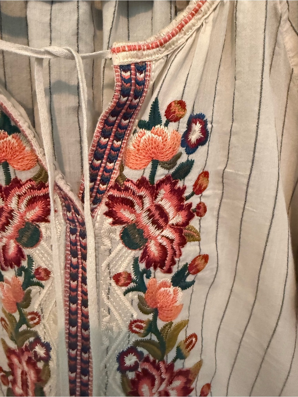 🌺 Johnny Was Women’s Juliene Peasant Blouse Bohemian Cottagecore - Size M